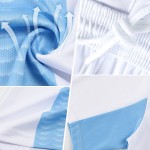 Benutzerdefiniertes Sublimations-Fußballtrikot mit schwarzer, blaugrüner und weißer Linie