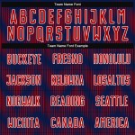 Benutzerdefiniertes Sublimations-Fußballtrikot mit der Linie in Marineblau und Rot mit Weiß