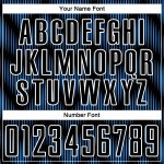 Benutzerdefiniertes Sublimations-Fußballtrikot in Schwarz-Pulverblau mit weißer Linie