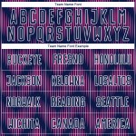 Benutzerdefiniertes Marineblau-Pink-Weiß-Linien-Sublimations-Fußballtrikot