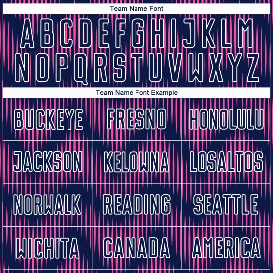 Benutzerdefiniertes Marineblau-Pink-Weiß-Linien-Sublimations-Fußballtrikot