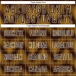 Benutzerdefiniertes Sublimations-Fußballtrikot in Braun und Gold mit weißer Linie