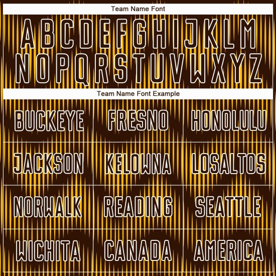 Benutzerdefiniertes Sublimations-Fußballtrikot in Braun und Gold mit weißer Linie