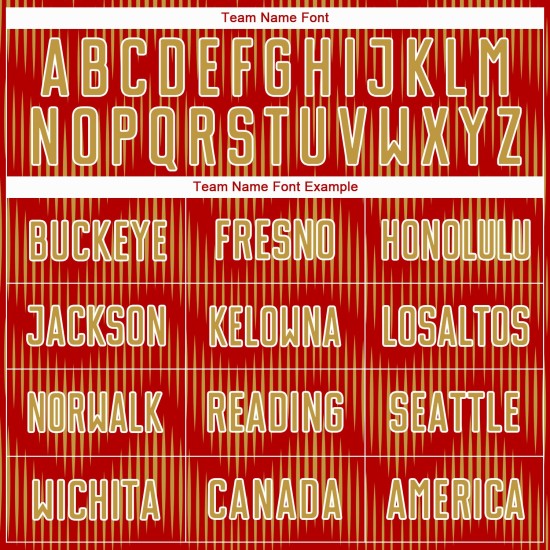 Benutzerdefiniertes Sublimations-Fußballtrikot in Rot und Altgold mit weißer Linie