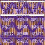 Benutzerdefiniertes Lila-Gold-Weiß-Linien-Sublimations-Fußballtrikot