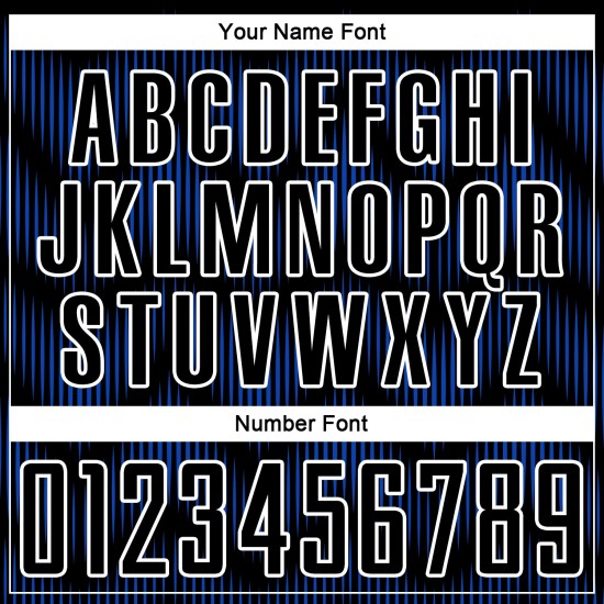 Benutzerdefiniertes Sublimations-Fußballtrikot mit der Linie „Black Thunder Blue-White“