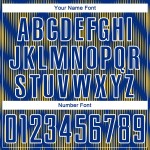 Benutzerdefiniertes Fußballtrikot mit Sublimationsdruck in Royal Gold und Weiß