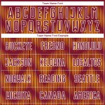 Benutzerdefiniertes purpurrotes Gold-Weiß-Linien-Sublimations-Fußballtrikot