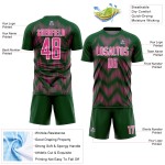 Benutzerdefiniertes grün-rosa-weißes Sublimations-Fußballtrikot