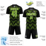 Benutzerdefiniertes schwarz-neongrün-weißes Sublimations-Fußballtrikot