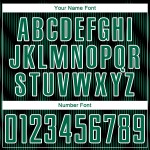 Benutzerdefiniertes schwarzes Kelly Green-White Line Sublimation Fußballuniform-Trikot Benutzerdefiniertes schwarzes Kelly Green-White Line Sublimation Fußballuniform-Trikot