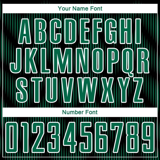 Benutzerdefiniertes schwarzes Kelly Green-White Line Sublimation Fußballuniform-Trikot Benutzerdefiniertes schwarzes Kelly Green-White Line Sublimation Fußballuniform-Trikot