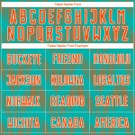 Benutzerdefiniertes Aqua Orange-Weiß Line Sublimation Fußballuniformtrikot