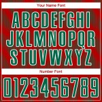 Benutzerdefiniertes Sublimations-Fußballtrikot mit roter Kelly-Grün-Weiß-Linie