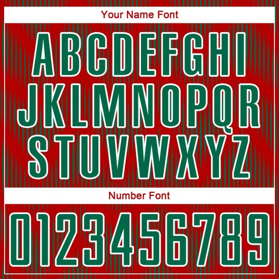 Benutzerdefiniertes Sublimations-Fußballtrikot mit roter Kelly-Grün-Weiß-Linie