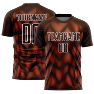 Benutzerdefiniertes braun-orange-weißes Sublimations-Fußballtrikot
