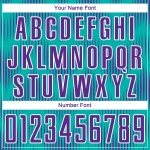 Benutzerdefiniertes Aqua-Lila-Weiß-Linien-Sublimations-Fußballtrikot