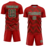 Benutzerdefiniertes rot-grün-weißes Sublimations-Fußballtrikot