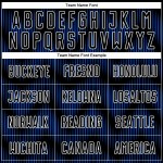 Benutzerdefiniertes Sublimations-Fußballtrikot mit der Linie „Black Thunder Blue-White“