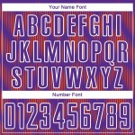 Benutzerdefinierte Lila Orange-Weiß Linie Sublimation Fußball Uniform Trikot