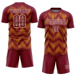 Benutzerdefiniertes purpurrotes Gold-Weiß-Linien-Sublimations-Fußballtrikot