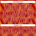 Benutzerdefiniertes rot-gelb-weißes Sublimations-Fußballtrikot