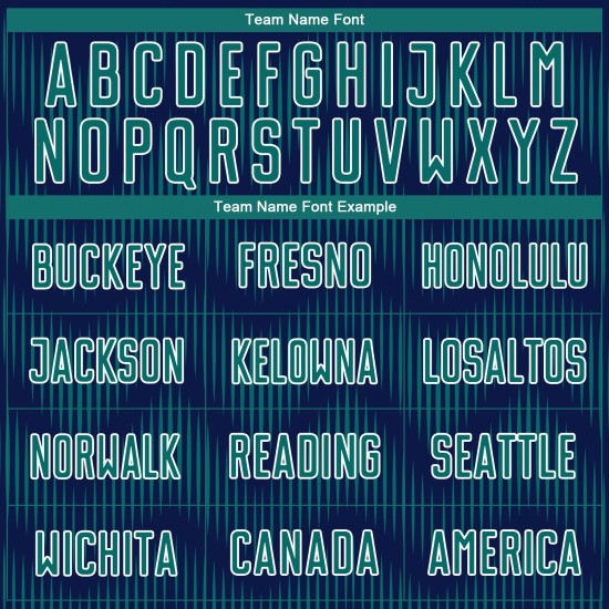 Benutzerdefiniertes Sublimations-Fußballtrikot mit Marineblau-Blaugrün-Weiß-Linie