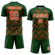 Benutzerdefiniertes grün-orange-weißes Sublimations-Fußballtrikot