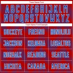 Benutzerdefiniertes Red Thunder Blau-Weiß Line Sublimation Fußballuniform-Trikot