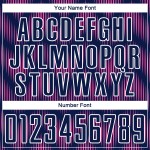 Benutzerdefiniertes Marineblau-Pink-Weiß-Linien-Sublimations-Fußballtrikot