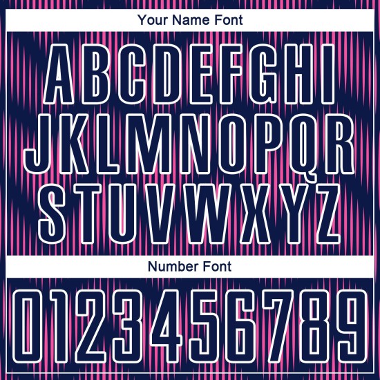 Benutzerdefiniertes Marineblau-Pink-Weiß-Linien-Sublimations-Fußballtrikot