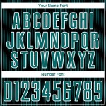 Benutzerdefiniertes Sublimations-Fußballtrikot mit schwarzer, blaugrüner und weißer Linie