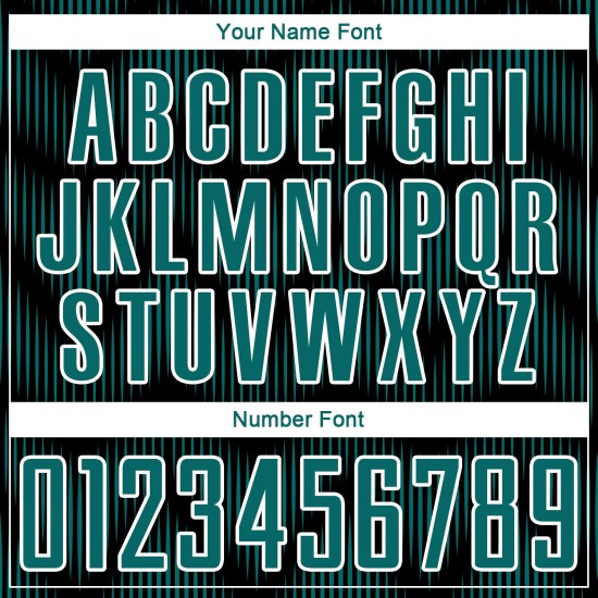 Benutzerdefiniertes Sublimations-Fußballtrikot mit schwarzer, blaugrüner und weißer Linie