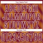 Benutzerdefiniertes purpurrotes Gold-Weiß-Linien-Sublimations-Fußballtrikot