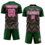 Benutzerdefiniertes grün-rosa-weißes Sublimations-Fußballtrikot