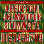 Benutzerdefiniertes Sublimations-Fußballtrikot mit grün-rot-goldener Linie