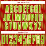 Benutzerdefiniertes Sublimations-Fußballtrikot mit roter, neongrüner und weißer Linie