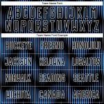 Benutzerdefiniertes Sublimations-Fußballtrikot in Schwarz-Pulverblau mit weißer Linie