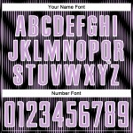 Benutzerdefiniertes Sublimations-Fußballtrikot in Schwarz-Hellviolett mit weißer Linie Benutzerdefiniertes Sublimations-Fußballtrikot in Schwarz-Hellviolett mit weißer Linie