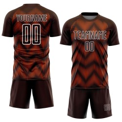Benutzerdefiniertes braun-orange-weißes Sublimations-Fußballtrikot
