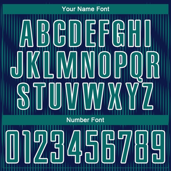 Benutzerdefiniertes Sublimations-Fußballtrikot mit Marineblau-Blaugrün-Weiß-Linie