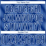 Benutzerdefiniertes Fußballtrikot mit Sublimationsdruck in Königsblau und Weiß